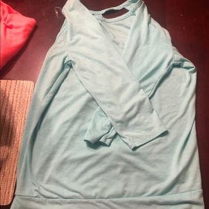 Half sleeve open back shirt